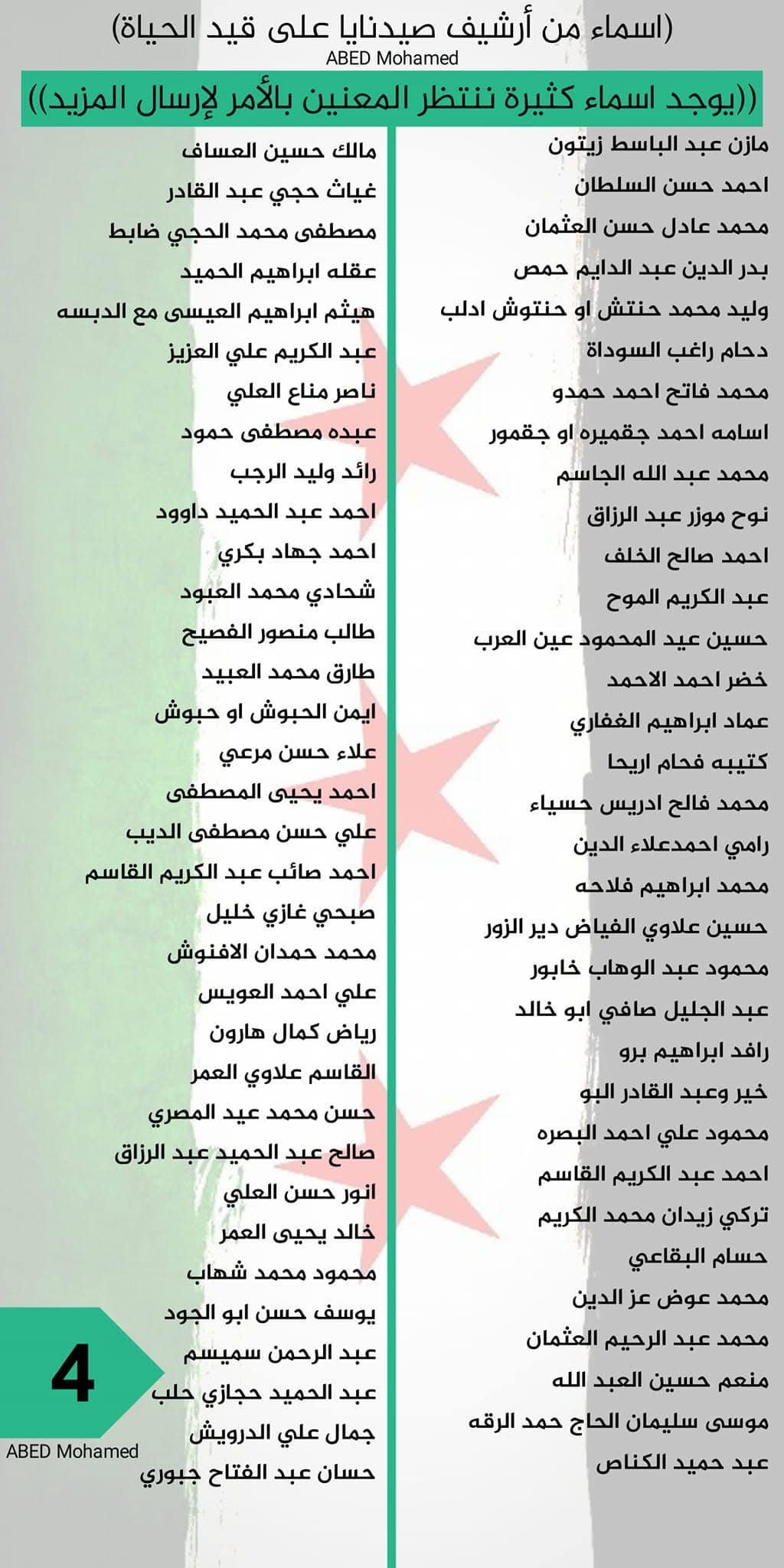 رابط البحث عن المعتقلين في سوريا.. أسماء المعتقلين في سجن صيدنايا 2024 رابط البحث عن المعتقلين في سوريا.. أسماء المعتقلين في سجن صيدنايا 2024