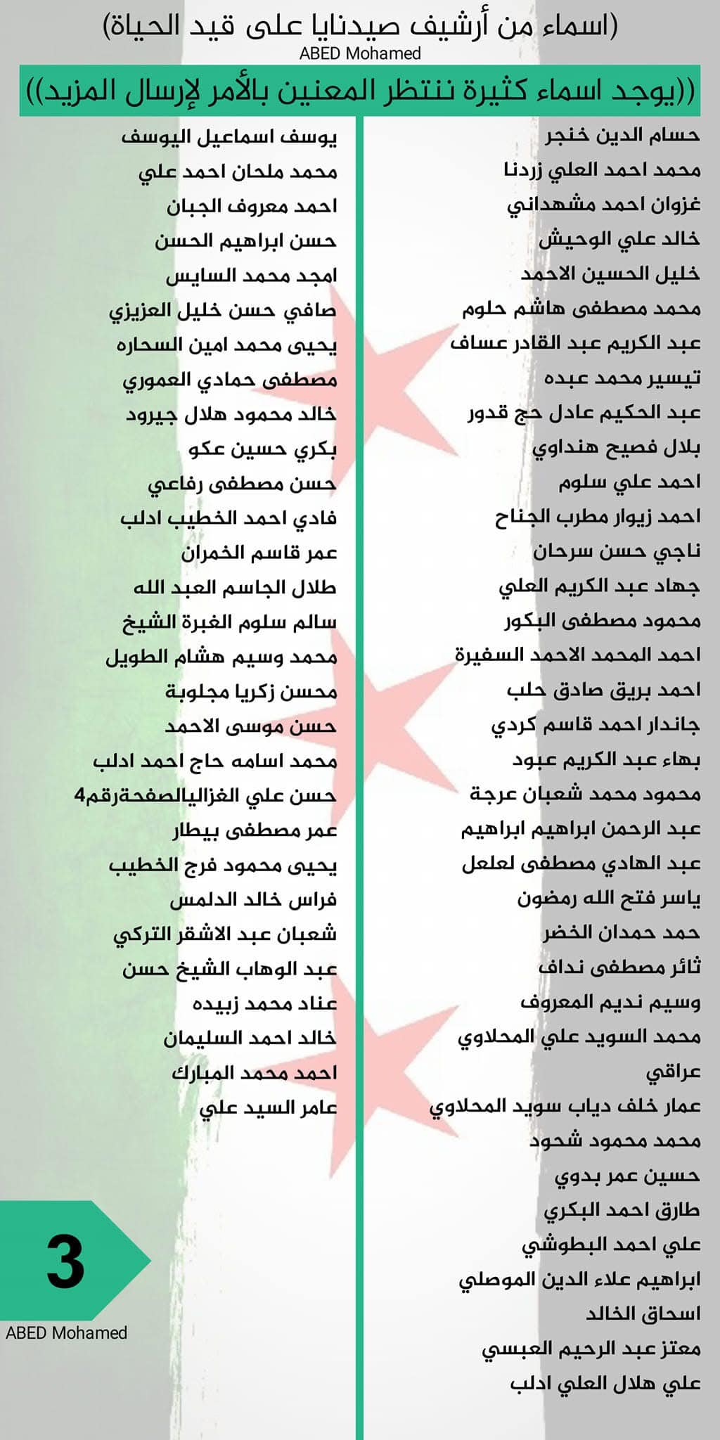 رابط البحث عن المعتقلين في سوريا.. أسماء المعتقلين في سجن صيدنايا 2024 رابط البحث عن المعتقلين في سوريا.. أسماء المعتقلين في سجن صيدنايا 2024